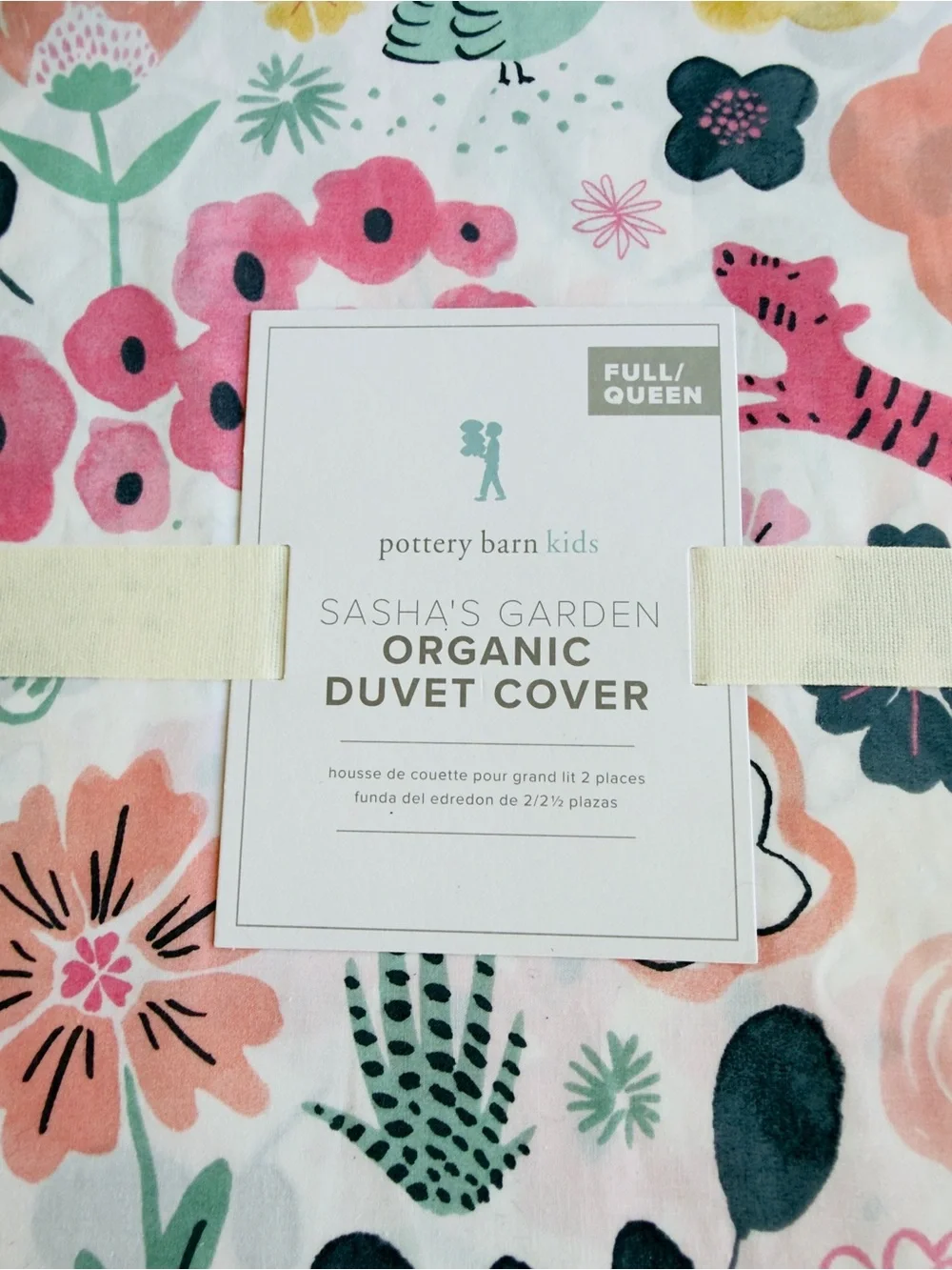 Pottery Barn Kids Sasha's Garden Organic F/Q Duvet Cover & Shams NWT Retail $204